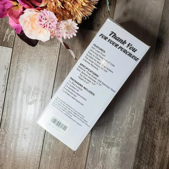 NWT MUTNITT 30oz Double Wall Stainless Steel Tumbler, Straws, Lids & Cleaner Set - Picture 6 of 16